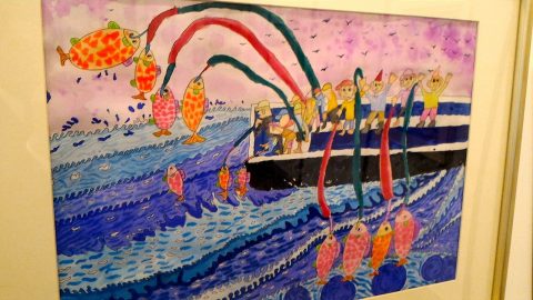子たちの絵画「大魚」